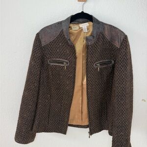 Vintage Chico's Metallic Jacket with Gold Lining